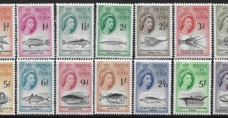 1960 Tristan Da Cunha Marine Life set of definitives 14 values  SG.28/41 u/m (MNH)