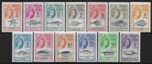 1961 Tristan Da Cunha SG.42-54 Marine Life (South Africa Currency) set 13 values U/M (MNH)