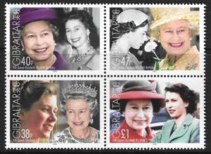 2006 Gibraltar SG.1156a (1156-9) QE II 80th Birthday block of 4 U/M (MNH)