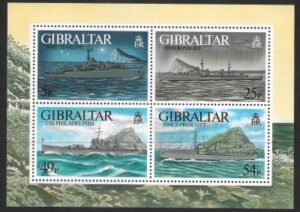 1996 Gibraltar MS.779 2nd World War Warships mini sheet. U/M (MNH)