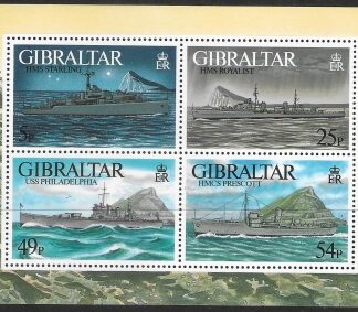 1996  Gibraltar MS.779 2nd World War  Warships mini sheet. U/M (MNH)
