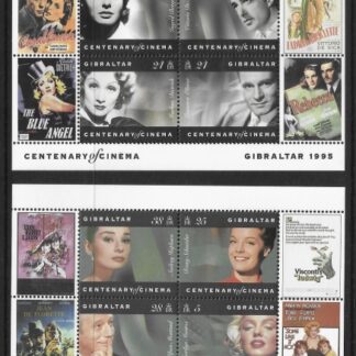 1995 Gibraltar  MS756  Centenary of Cinema mini sheets (2)  U/M (MNH)