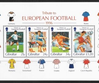 1996 Gibraltar  MS.775 European Football Mini Sheet U/M (MNH)