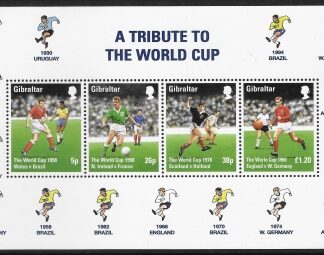 1997  Gibraltar MS.827  Football mini sheet U/M (MNH)