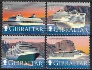 2008 Gibraltar SG.1286-9 Cruise Ships series 4 set 4 values U/M (MNH)