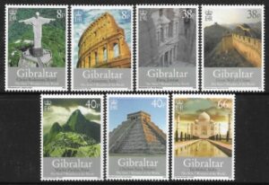 2008 Gibraltar SG.1279-85 The New 7 Wonder of The World set 7 values U/M (MNH)