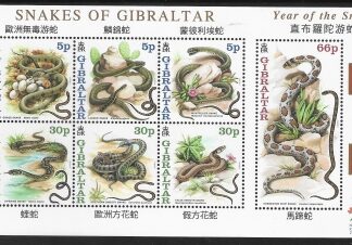 2001  Gibraltar  MS.967  Year of The Snake mini sheet U/M (MNH)