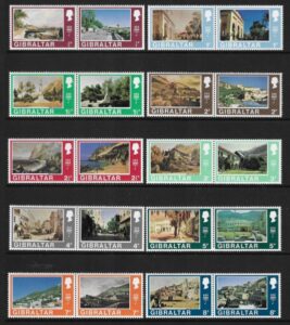 1971 Gibraltar SG.255-86 Decimal Currency set 32 values (16 pairs) U/M (MNH)