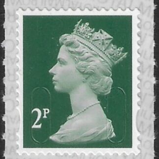 U2921  2p deep green 2B  M20L SBP s/L  Walsall/ISP U/M (MNH)