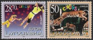 2002 Yugoslavia SG.3346-7 Europa 'Circus' set 2 values U/M (MNH)