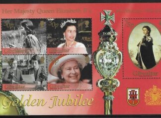 2002  Gibraltar  MS.1001 Golden Jubilee  mini sheet  U/M (MNH)