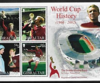 2002  Gibraltar  MS.1010 World Cup Football Championships. mini sheet  U/M (MNH)