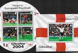 2004  Gibraltar  MS.1087  European Football Championships.. mini sheets (2)  U/M (MNH)