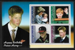 2002 Gibraltar MS.1024. 18th Birthday of Prince Harry mini sheet. U/M (MNH)