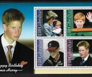 2002  Gibraltar  MS.1024. 18th Birthday of Prince Harry  mini sheet. U/M (MNH)