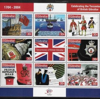2004  Gibraltar  MS.1077  300th Anniv. of British Gibraltar.  mini sheet. U/M (MNH)