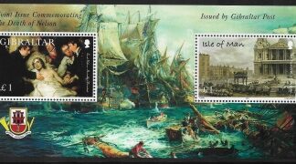 2005  Gibraltar  MS.1145  Bicent. of Battle of Trafalgar (joint issue with I.O.M).  mini sheet. U/M (MNH)