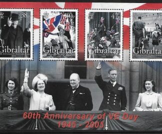 2005  Gibraltar  MS.1133.  60th Anniv. of VE Day mini sheet. U/M (MNH)