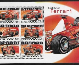 2004  Gibraltar  MS.1119.  Ferrari.  mini sheet. U/M (MNH)