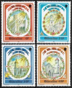 1992 Gibraltar SG.686-9 Christmas 'Churches' set 4 values U/M (MNH)