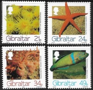 1994 Gibraltar SG.726-9 Marine Life set 4 values U/M (MNH)