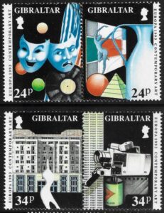 1993 Gibraltar SG.690-3 Europa 'Contempary Art' set 4 values U/M (MNH)