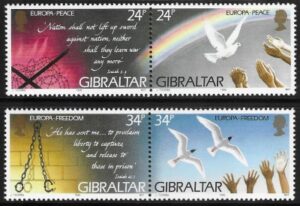 1995 Gibraltar SG.740-3 Europa 'Peace and Freedom' set 4 values U/M (MNH)