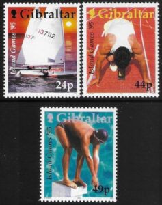 1995 Gibraltar SG.745-7 Island Games 95 set 3 values U/M (MNH)