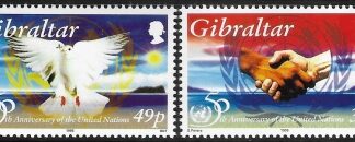 1995  Gibraltar  SG.754-5  50th Anniv. United Nations  set 2 values  U/M (MNH)