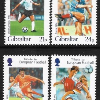 1996  Gibraltar  SG.771-4 European Football England  set 4 values  U/M (MNH)