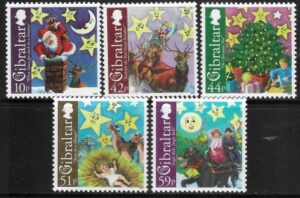 2008 Gibraltar SG.1302-6 Christmas Songs and Carols set 5 values U/M (MNH)