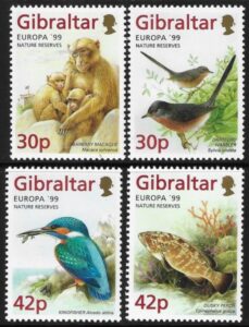 1999 Gibraltar SG.853-6 Europa 'Nature Reserves' set 4 values U/M (MNH)