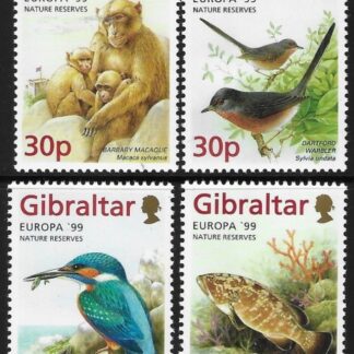1999 Gibraltar  SG.853-6 Europa 'Nature Reserves'  set 4 values U/M (MNH)