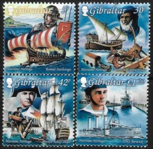 1999 Gibraltar SG.872-5 Maritime Heritage set 4 values U/M (MNH)
