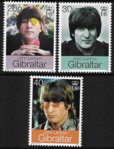 1999 Gibraltar SG.877-9 30th Wedding Anniv. John Lennon & Yoko Ono set 3 values U/M (MNH)