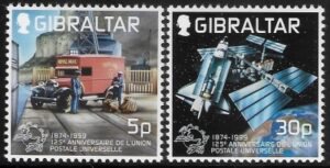 1999 Gibraltar SG.881-2 125th Anniv. of UPU set 2 values U/M (MNH)