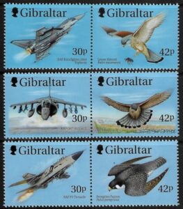 1999 Gibraltar SG.883-8 Wings of Prey (1st series) set 6 values U/M (MNH)