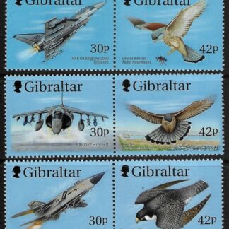 1999 Gibraltar SG.883-8  Wings of Prey (1st series) set 6 values  U/M (MNH)