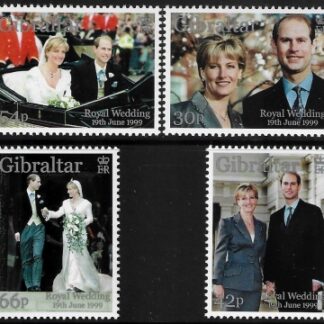 1999 Gibraltar SG.890-3  Royal Wedding set 4 values  U/M (MNH)