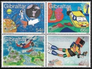 2000 Gibraltar SG.903-6 'Stampin The Future' set 4 values U/M (MNH)