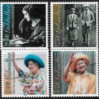 2000 Gibraltar SG.937-40  Queen Mother 100th Birthday set 4 values  U/M (MNH)