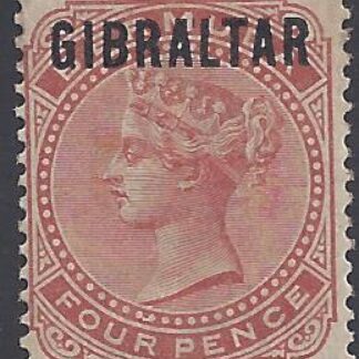 1886 Gibraltar SG.5  4d orange-brown mounted mint.