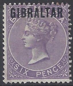 1886 Gibraltar SG.6 6d deep lilac mounted mint.