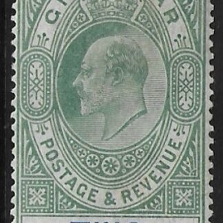 1903 Gibraltar SG.52  2/- green and blue Mounted Mint