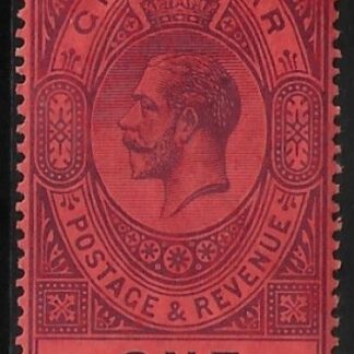 1912 Gibraltar  SG.85  £1 dull purple and black/red  lightly mounted mint.
