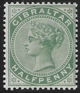 1887 Gibraltar SG.8 ½d dull green lightly mounted mint.
