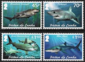 2020 Tristan da Cunha SG.1281-4 Sharks set 4 values U/M (MNH)
