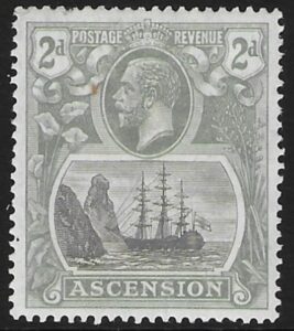1924-33 Ascension Island SG.13 2d grey-black and grey lightly mounted mint.