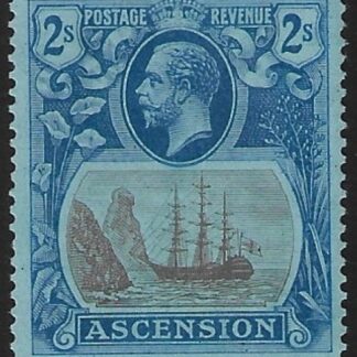 1924-33  Ascension Island  SG.19  2/- grey-black and blue/blue. lightly mounted mint.