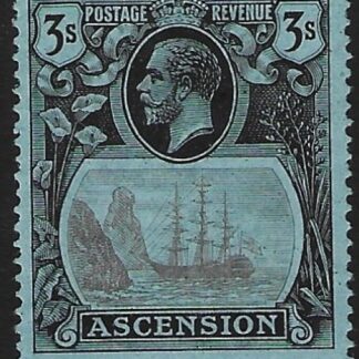 1924-33  Ascension Island  SG.20  3/- grey-black and black/blue.  lightly mounted mint.